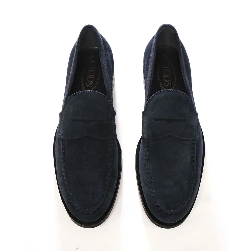 $925 TOD'S - Navy Blue Suede BOSTON Loafers - US 8.5 (7.5UK)
